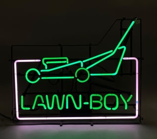 Vintage 1950s Lawn Boy Light up Advertising Neon Sign