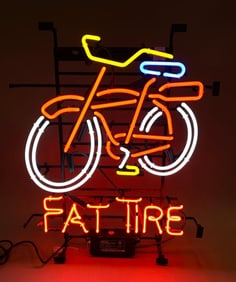 Flat Tire Beer Light Up Advertising Neon Sign