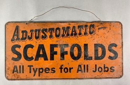 Adjustomatic Scaffolds Metal Advertising Sign
