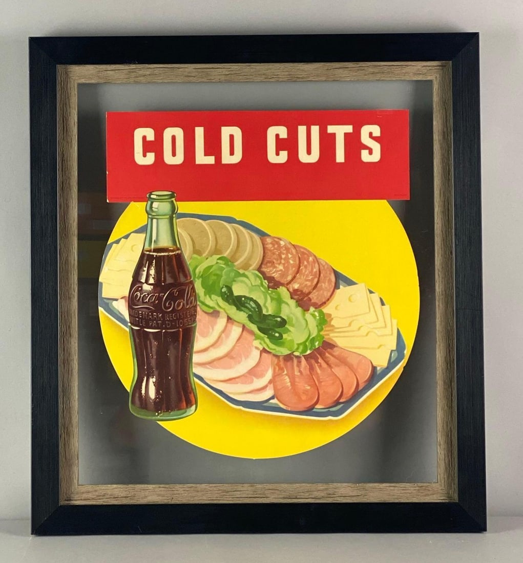 Coca-Cola Cold Cuts Advertising Sign: Frame measures 22” H x 20” W