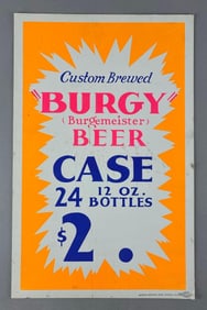 Burgy Beer Case In Store Advertising Sign