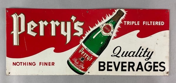 Perry’s Nothing Finer Embossed Metal Advertising Sign