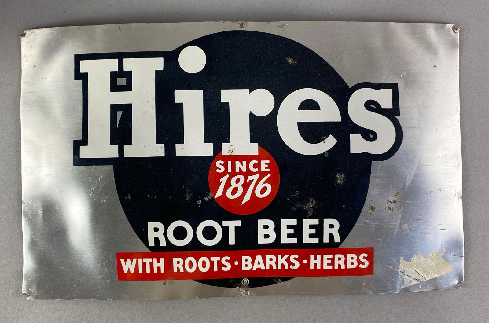 Hires Root Beer Oak Barrel Tin Advertising Sign (1 of 2)