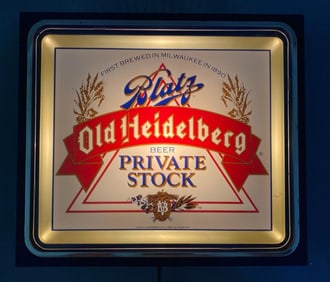 1986 Old Heidelberg Beer Light Up Back Bar Advertising Sign