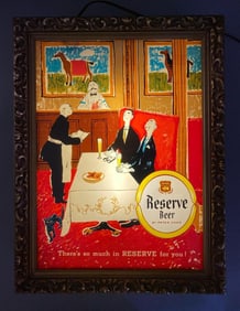 Vintage Peter Hand Reserve Beer Light Up Gilt Advertising Sign