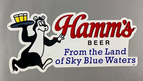 Hamm's Beer Bear Metal Advertising Sign