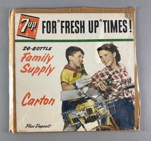 1953 7-UP For Fresh Up Times Advertising Sign