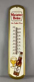 Meister Brau Beer Metal Advertising Thermometer
