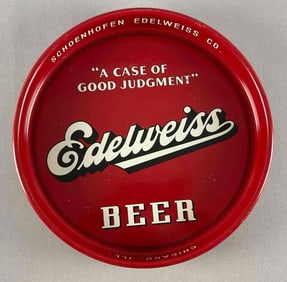 Edelweiss Beer Advertising Metal Drink Tray