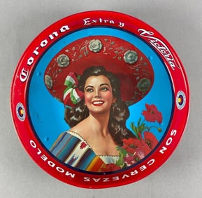 Victoria Corona Extra Beer Advertising Metal Drink Tray
