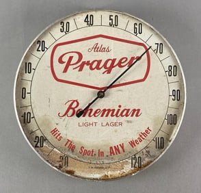 Atlas Prager Bohemian Lager Advertising Thermometer