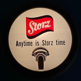 Storz Beer Barrel Keg Light Up Advertising Sign