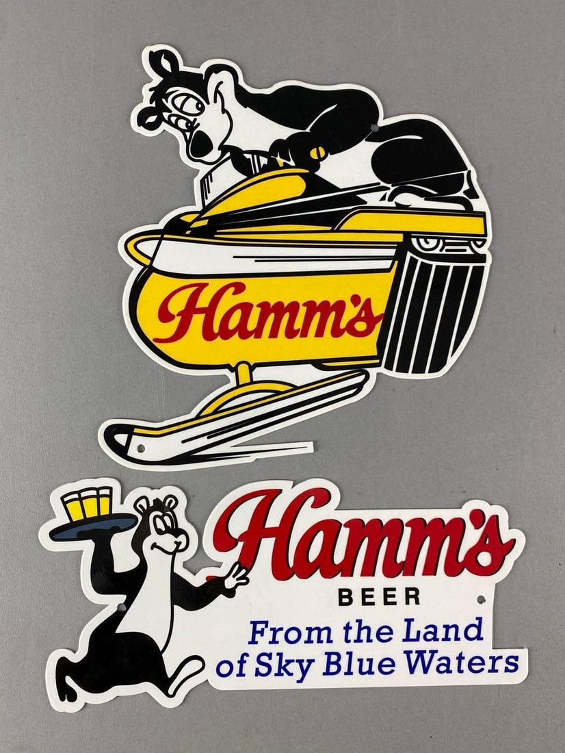 Group of 2 Hamms Beer Metal Advertising Signs (1 of 2)