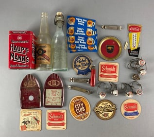 Group of Assorted Beer Advertising Items