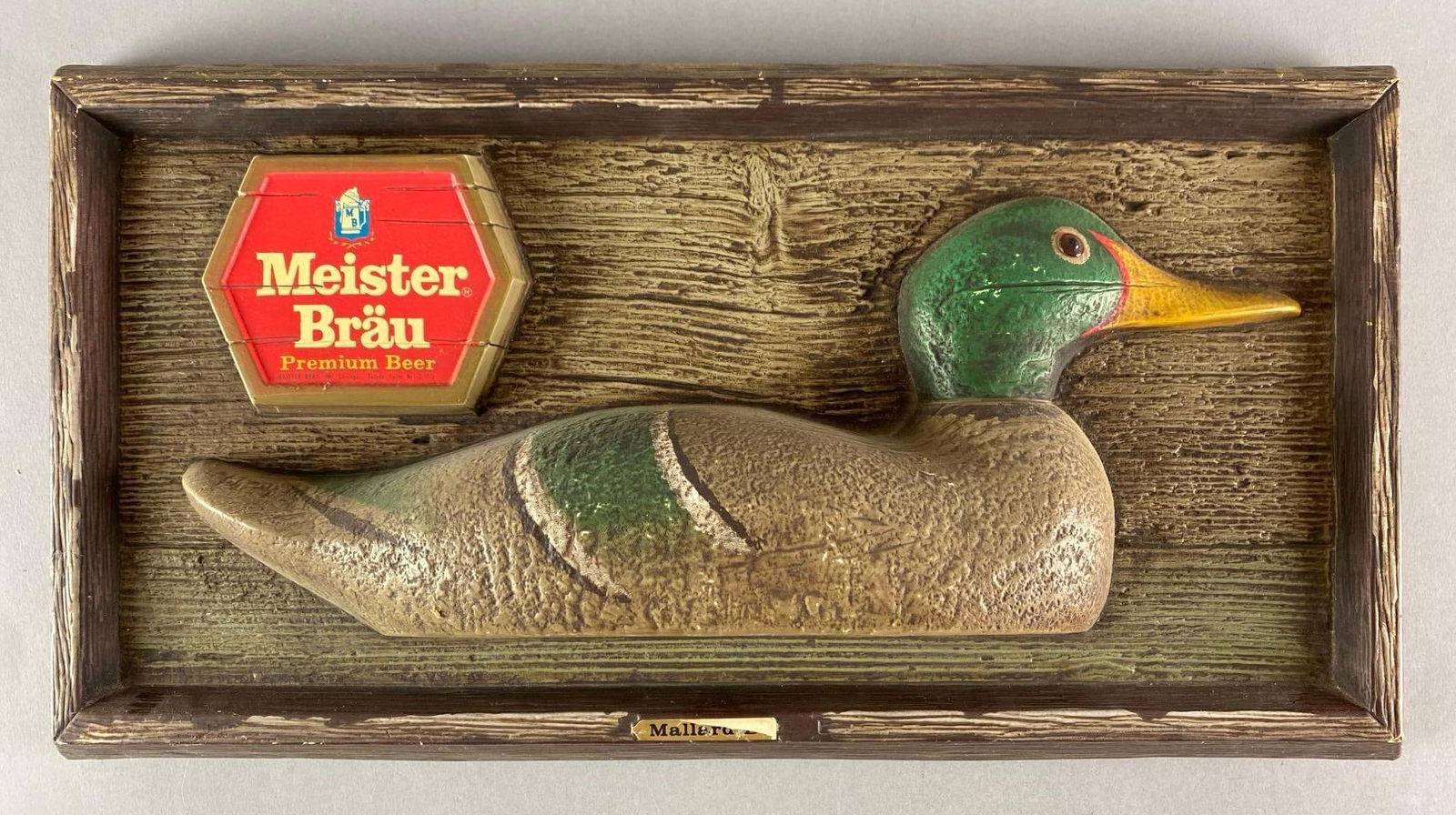Meister Brau Beer Mallard Duck Vacuform Plastic Advertising Sign (1 of 2)