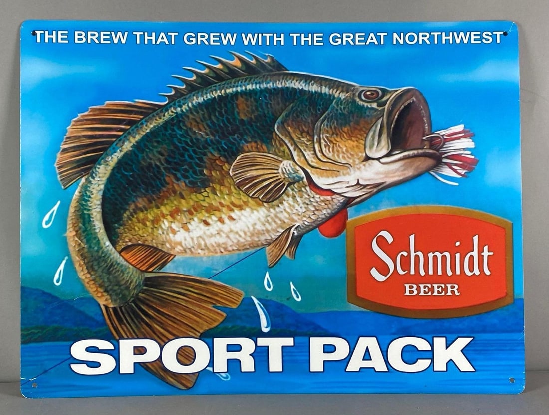 Reproduction Schmidt Beer Sport Pack Metal Advertising Sign (1 of 2)