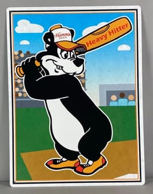 Modern Hamms Beer Heavy Hitter Baseball Metal Advertising Sign
