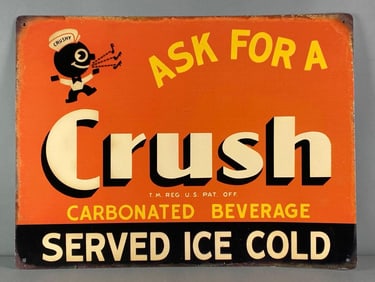 Reproduction Crush Orange Soda Metal Advertising Sign