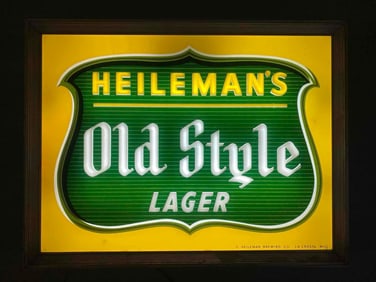 Vintage Heilemans Old Style Lager Light Up Advertising Sign