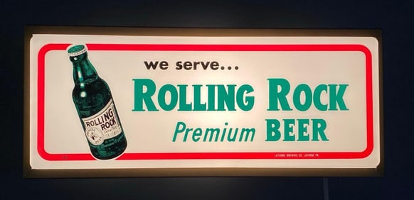 We Serve Rolling Rock Premium Beer Light Up Advertising