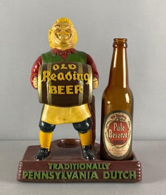 Plasto Old Reading Pale Reserve Beer Chalkware Back Bar Display