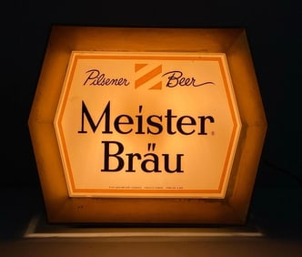 Meister Brau Pilsner Beer Light Up Advertising Register Topper Sign