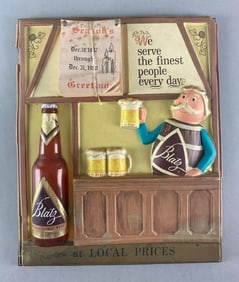 Blatz Beer Vacuform Advertising Calendar Display