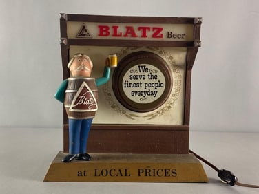 Blatz Beer Figural Advertising Light Up Display