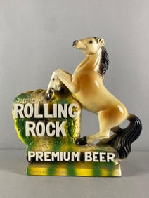 Latrobe Rolling Rock Premium Beer Horse Chalkware Back Bar Display