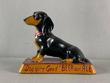 Dog Gone Good Beer and Ale Chalkware Advertising Figurine