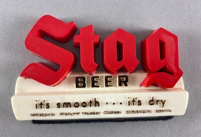 Stag Beer It’s Smooth… Plastic Advertising Sign