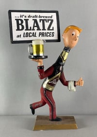 Blatz Beer Metal Advertising Bartender Back Bar Display