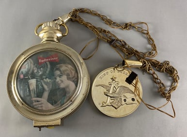 Budweiser King Of Beers Advertising Hanging Light Up Clock