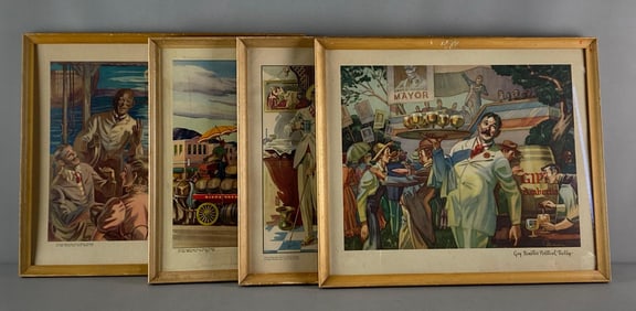 Group of 4 Gipps Beer Advertising Prints
