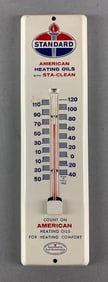 1962 Standard Oil Porcelain Metal Advertising Thermometer