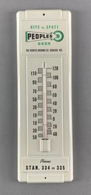 People’s Beer Hits The Spot! Metal Advertising Thermometer