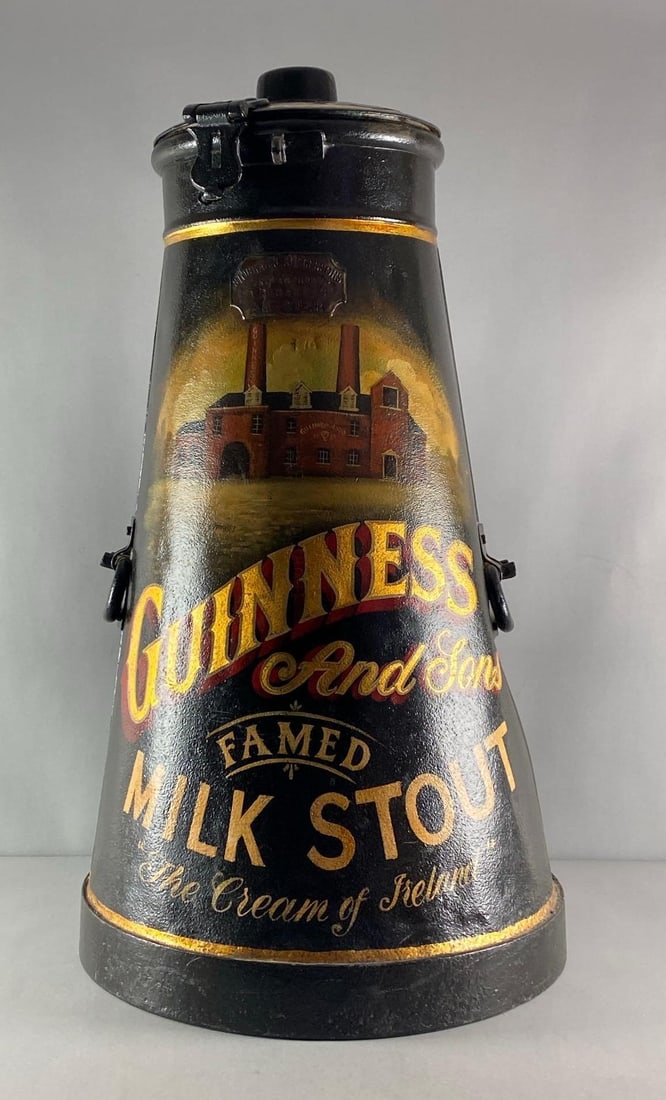 Vintage Repainted Guinness Milk Stout Metal Advertising Milk Can (1 of 4)