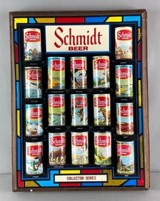 Vintage Schmidt Beer Collector Series Can Display