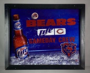 2007 Miller Lite Beer Chicago Bears Gameday Crew Advertising Sign