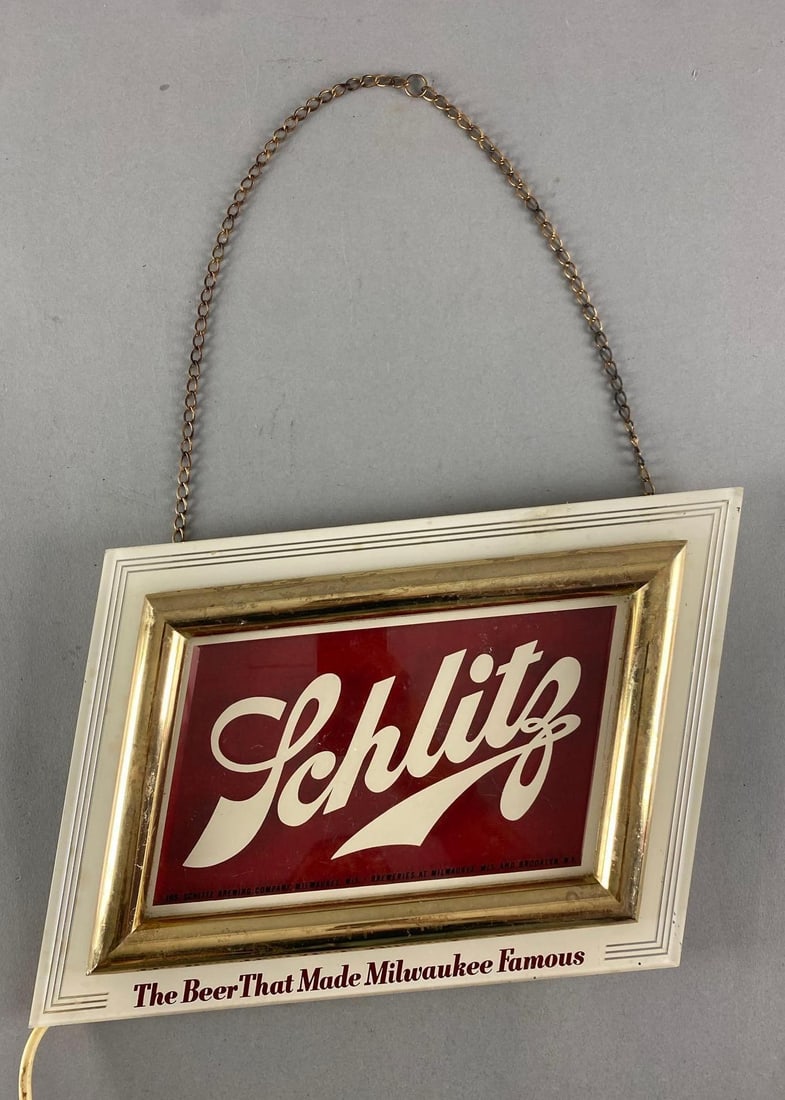 Vintage Schlitz Beer Rhombus Light Up Advertising Sign (1 of 3)