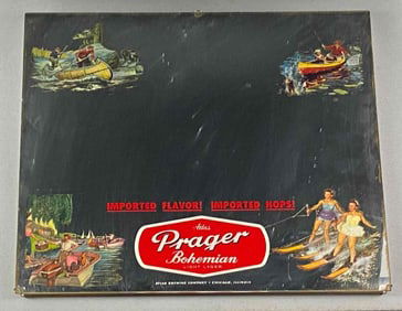 Atlas Prager Bohemian Light Beer Advertising Mirror