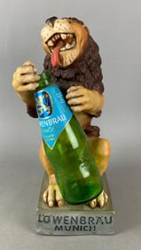 Vintage Lowenbrau Munchen Beer Rubber Lion Advertising Statue