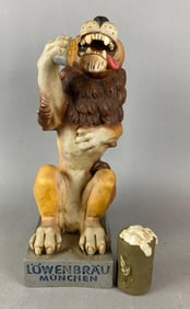 Vintage Lowenbrau Munchen Beer Rubber Lion Advertising Statue