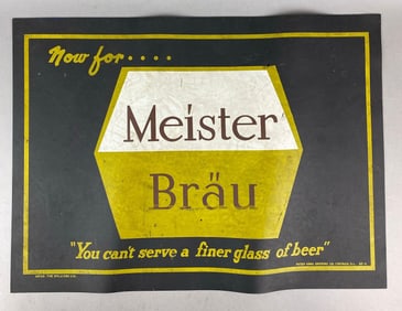 Vintage Meister Brau Beer Advertising Bar Mat