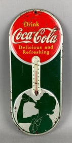 Antique 1939 Coca Cola Advertising Thermometer