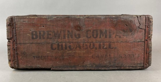 Antique Chicago, Illinois Atlas Brewing Co Advertising Crate