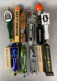 Group of 12 Advertising Beer Tappers