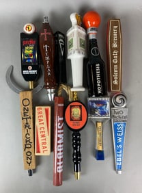 Group of 12 Advertising Beer Tappers