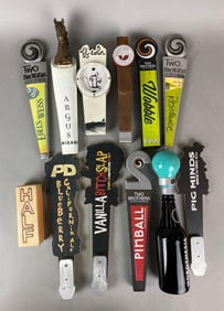 Group of 12 Advertising Beer Tappers