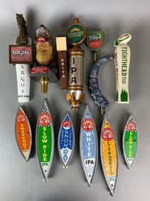 Group of 12 Advertising Beer Tappers